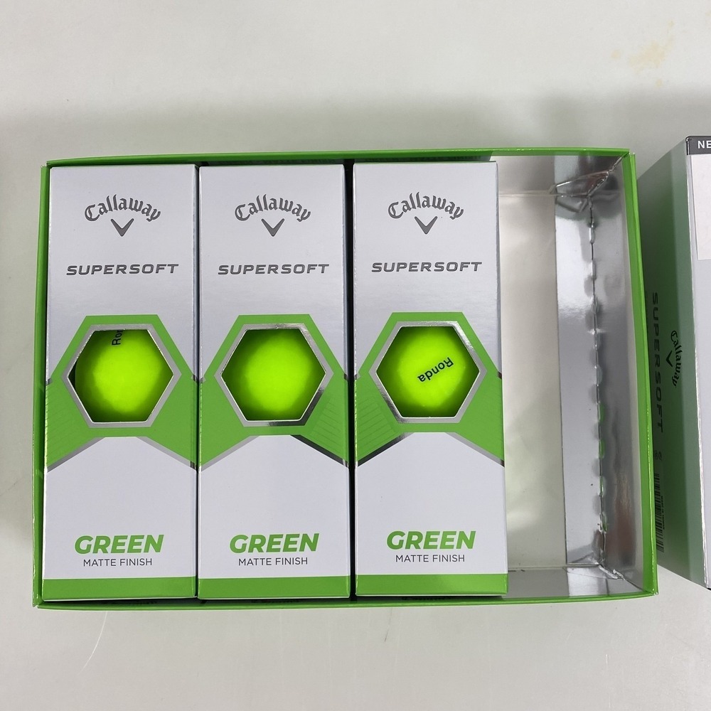 Callaway Supersoft Golf Balls 1 Dozen Pink 9 Green Matte Finish New Improved - Picture 5 of 8